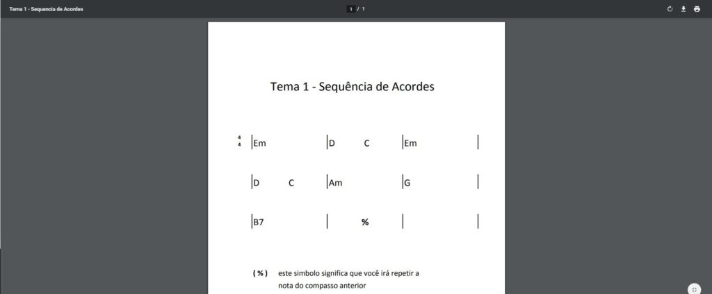 Curso de Guitarra - Guitarra do Zero - Sequencia de Acordes - Tema 1